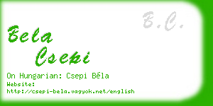 bela csepi business card