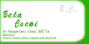 bela csepi business card